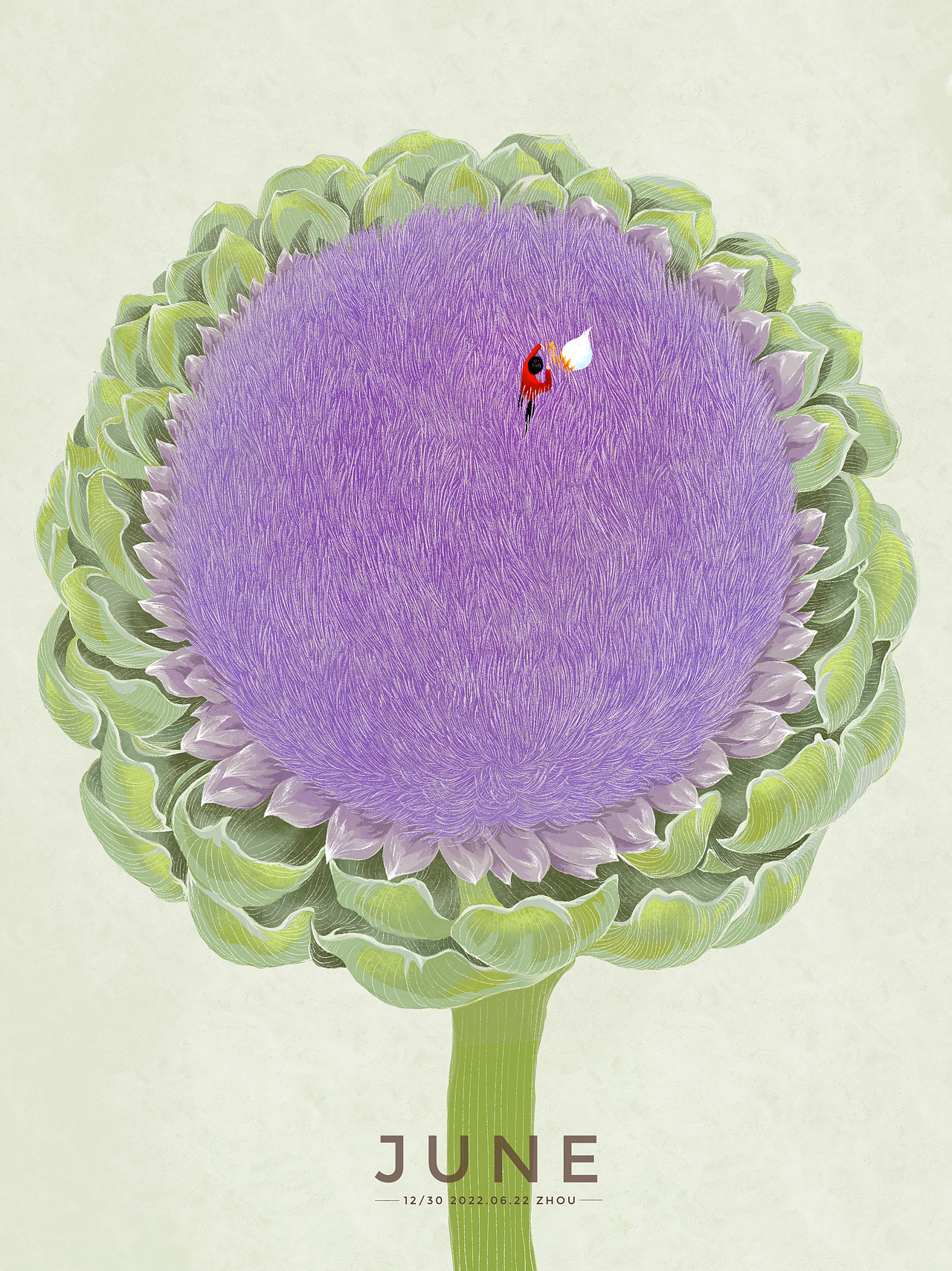 原创插画｜蓬蓬茸茸的紫（图ZMzA2MDcwNjg4） - 艺术插画 - 站酷设计师周周07原创素材 - 站酷ZCOOL