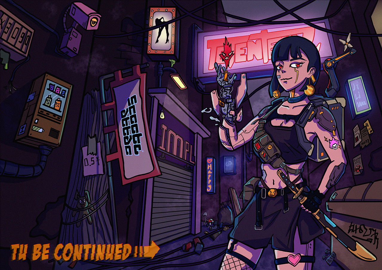 赛博朋克1977|插画|创作习作|叽哩蛙 - 原创作品 - 站酷 (zcool)