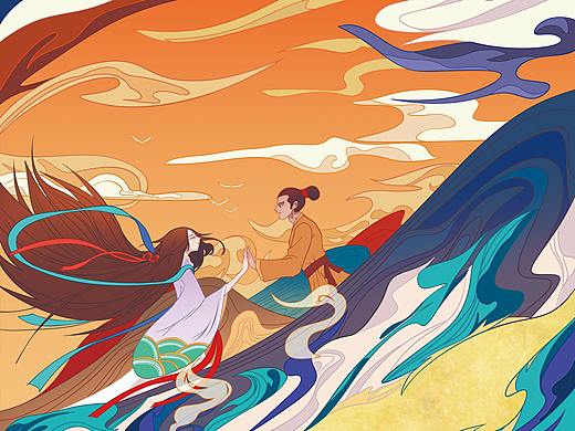 中秋节礼盒插画设计