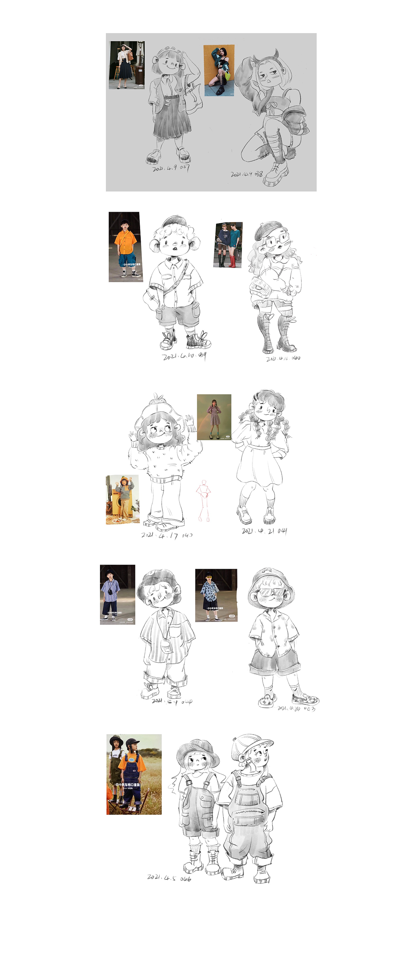 儿童照片转插画速写练习