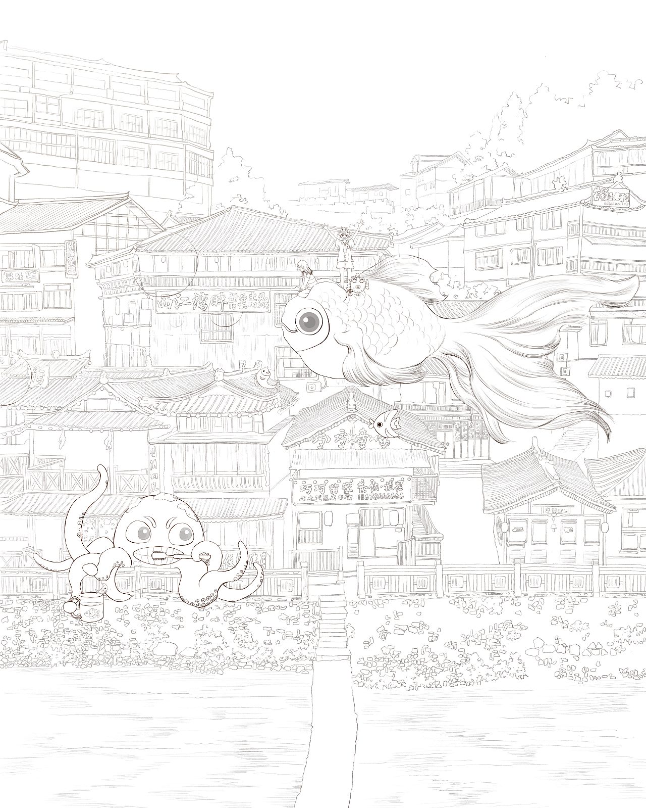 嘟嘟，我们一起出去玩吧！（图ZMjA0MTE0Mjc2） - 创作习作 - 站酷设计师恩恩莓原创素材 - 站酷ZCOOL