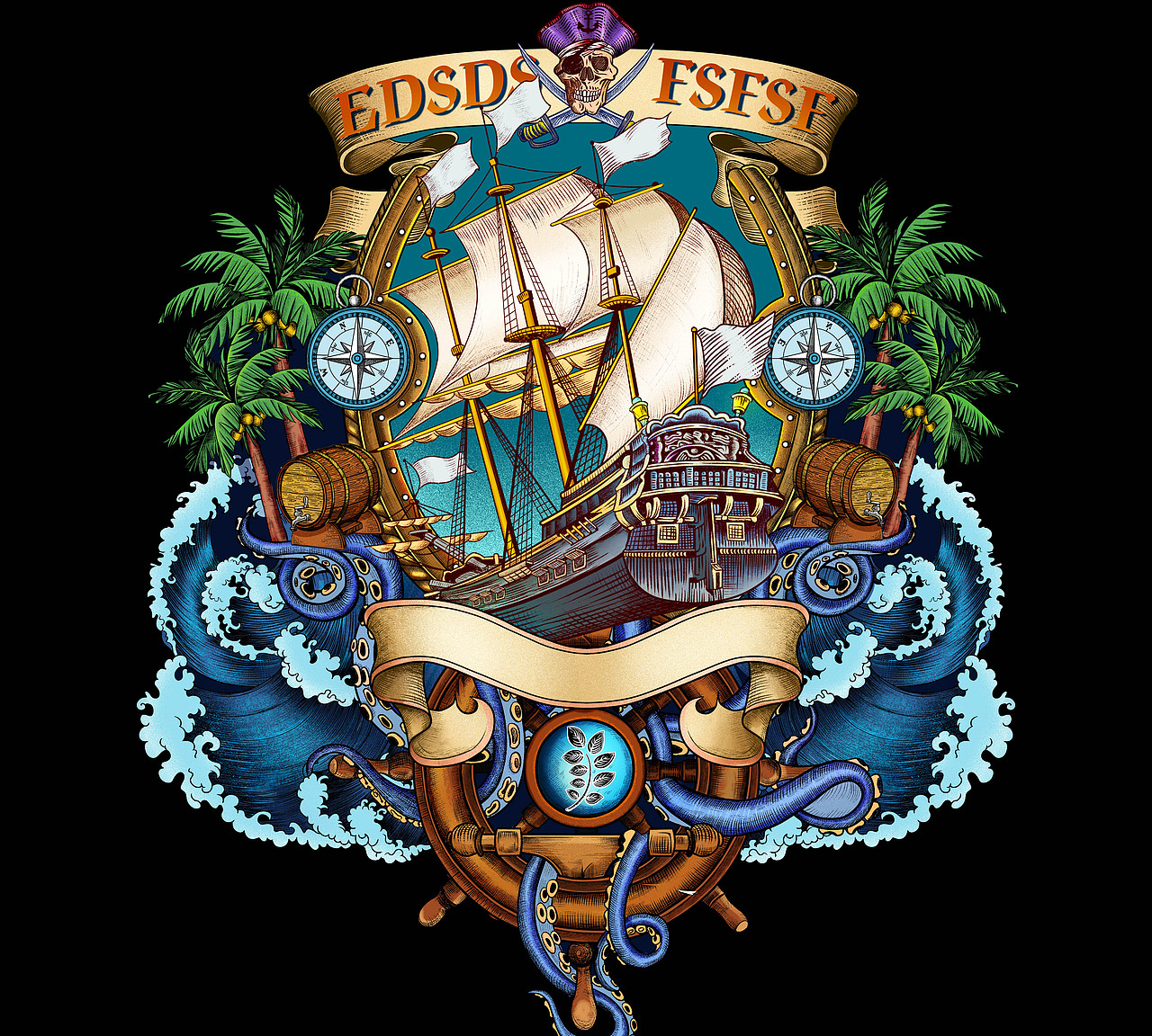 复古插画-杰克船长