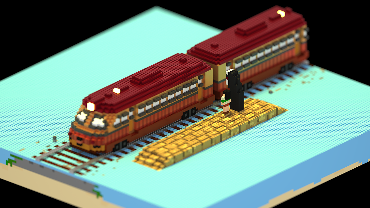 magicavoxel-千与千寻的海上火车站（图ZOTI0NzM5OTY=） - 动画/影视 - 站酷设计师GuomuGuomu原创素材 - 站酷ZCOOL