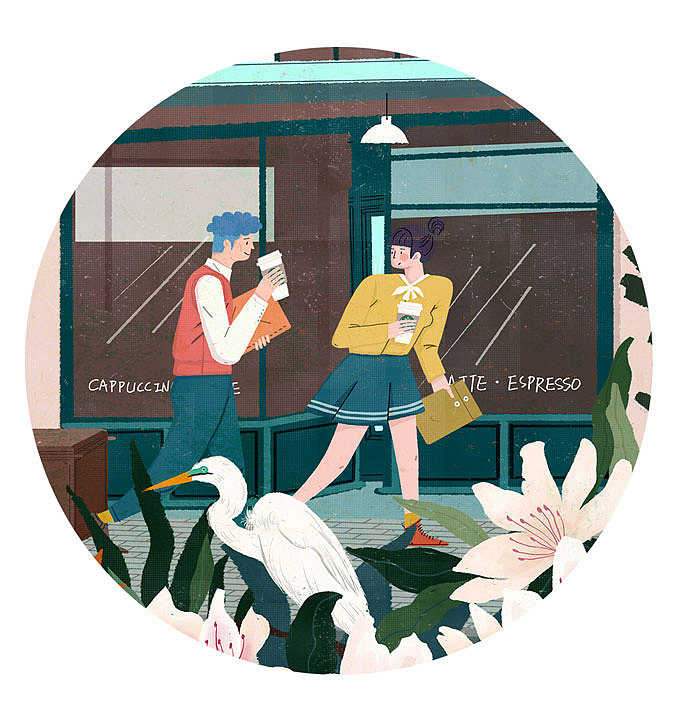 星巴克长沙桃子湖店大型壁画