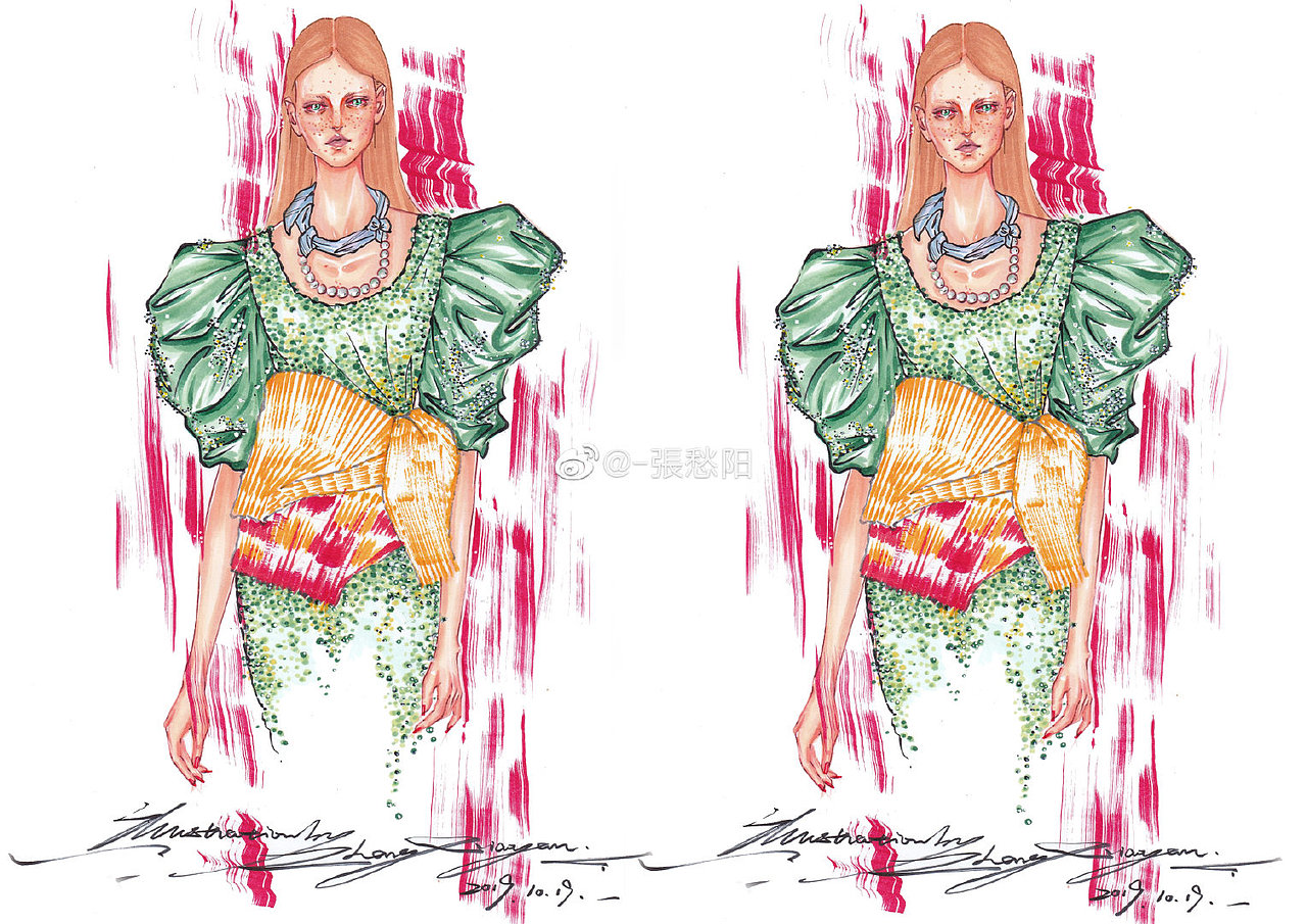 服装手绘（图ZMTg5NDE5MDQw） - 其他服装 - 站酷设计师张愁阳原创素材 - 站酷ZCOOL