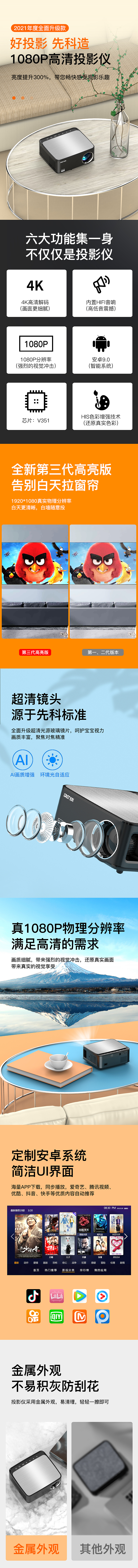 家用投影仪详情页（图ZMjcyOTgxMzg4） - 电商 - 站酷设计师首夜不吃毒原创素材 - 站酷ZCOOL