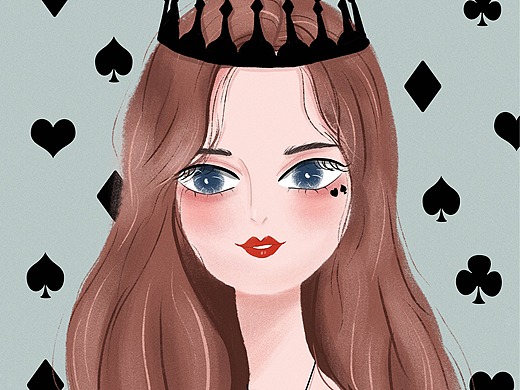 黑桃女王插画-艺术插画1年前甜甜的樱桃女孩插画-商业插画1年前请你吃
