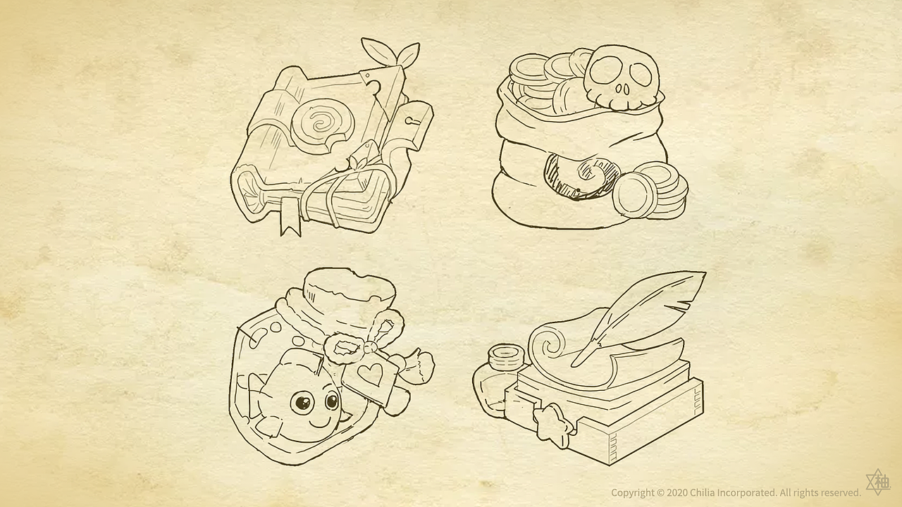 【卡通图标】x4 线稿sketch 一起来填色
