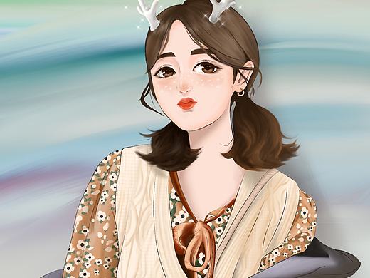 🎀【邢菲 | 卡通双马尾森女风生活照 | 板绘随笔】