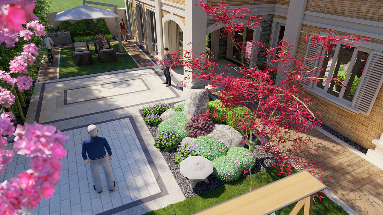 私家庭院景观设计-第二轮方案调整（图ZMTQ3MjgwOTY4） - 建筑/空间 - 站酷设计师Keeper1988原创素材 - 站酷ZCOOL