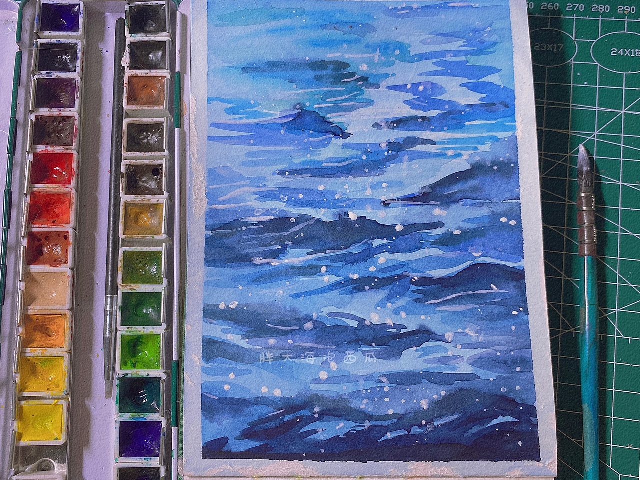 【大海】水彩手绘（图ZMjI4MjI1ODg0） - 创作习作 - 站酷设计师胖大海泡西瓜原创素材 - 站酷ZCOOL