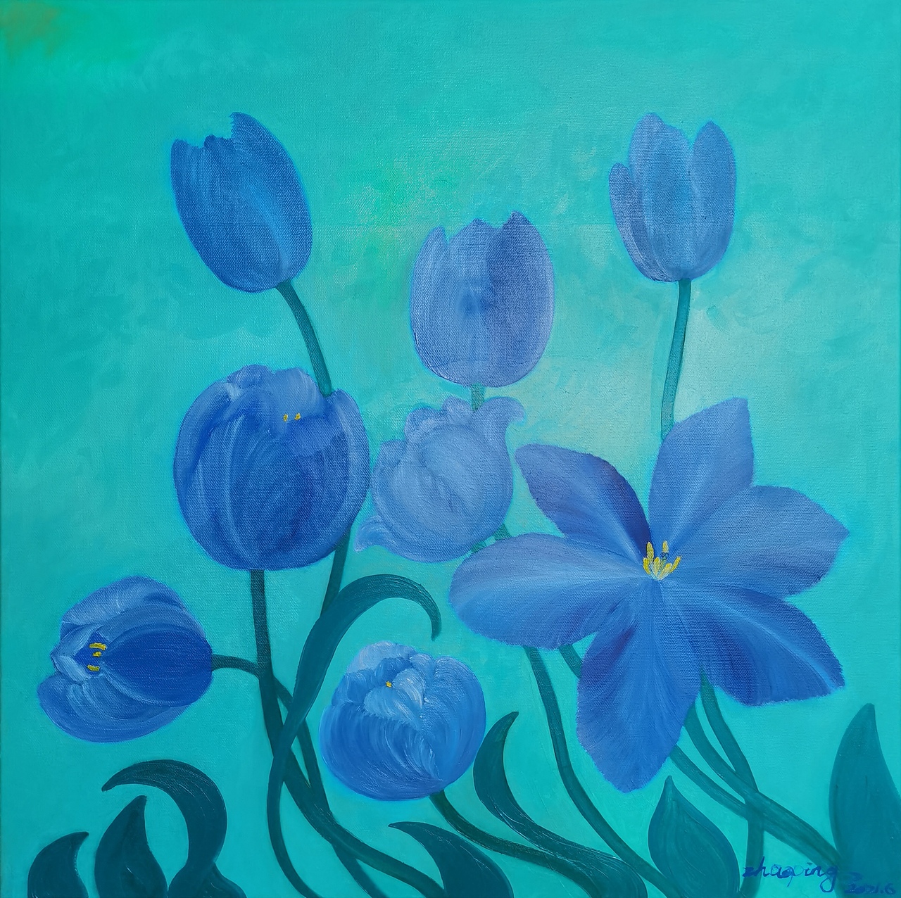 油画郁金香（图ZMjU3OTYyMjg4） - 绘画 - 站酷设计师南蛮文子原创素材 - 站酷ZCOOL