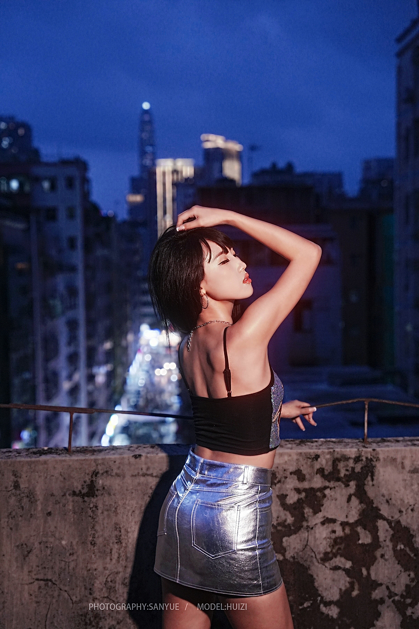 天台的夜，迷人的眼（图ZMzY4Nzc2NjM2） - 人像摄影 - 站酷设计师三月say原创素材 - 站酷ZCOOL