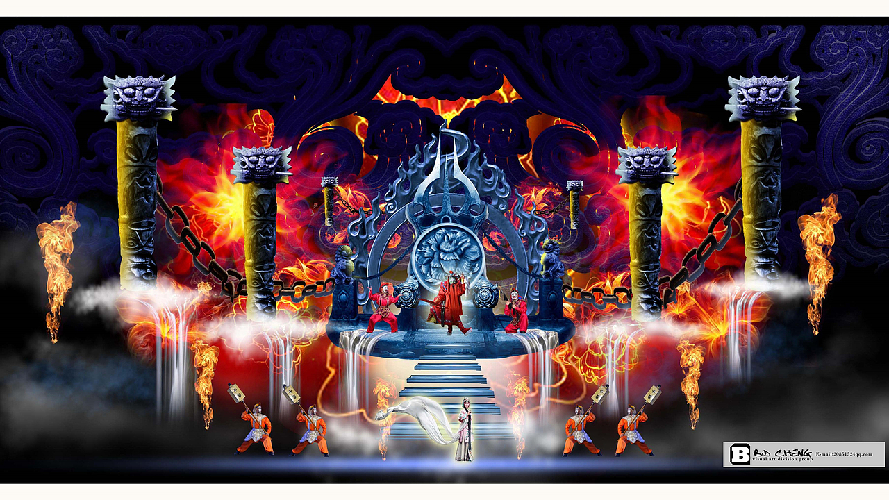 现代多媒体昆曲牡丹亭舞台概念方案设计