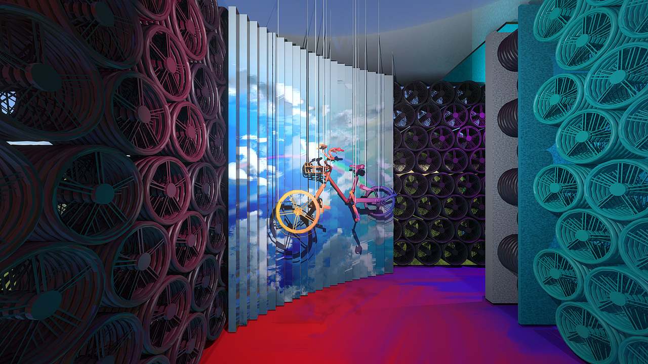 【平衡世界·共享单车】室内装置艺术