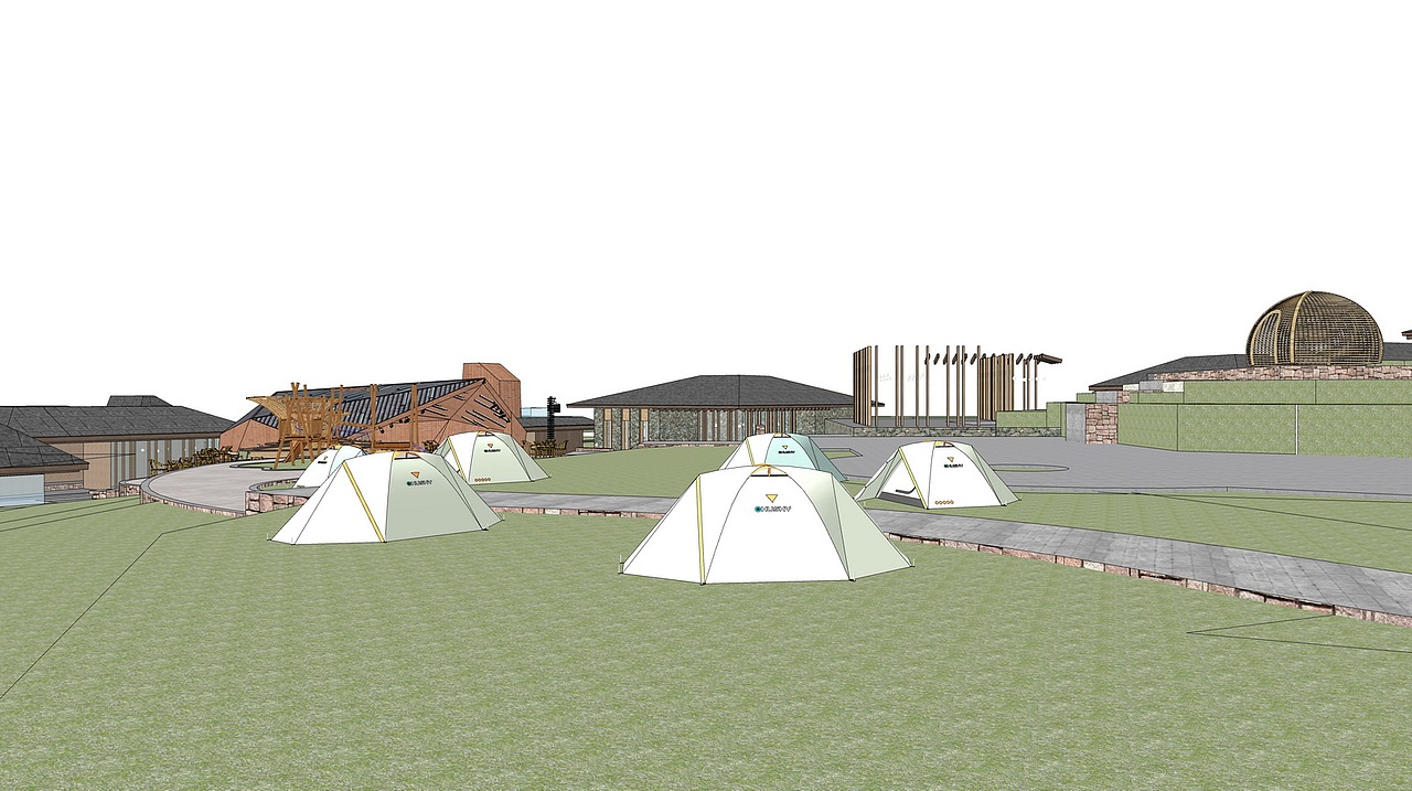 现代民宿SU模型下载