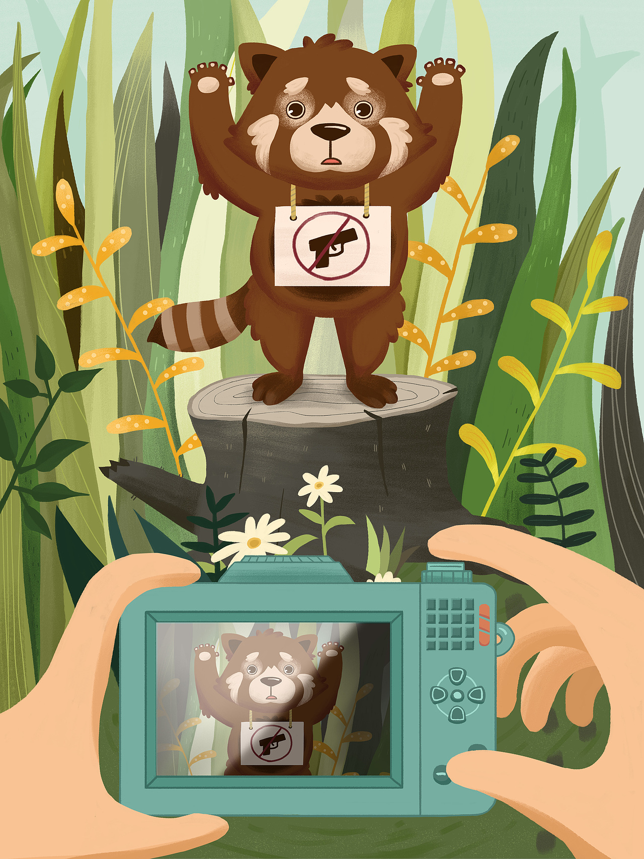 保护小熊猫公益海报