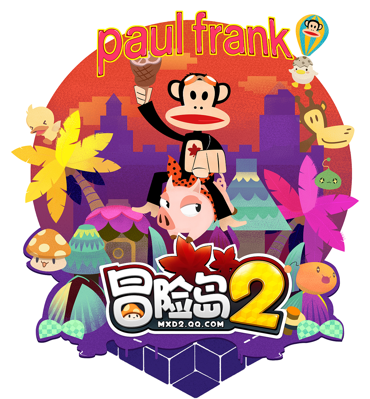 大嘴猴的冒险物语—松果插画设计（图ZNzg1MTQ0MjA=） - 图案 - 站酷设计师厦门阿本插画原创素材 - 站酷ZCOOL