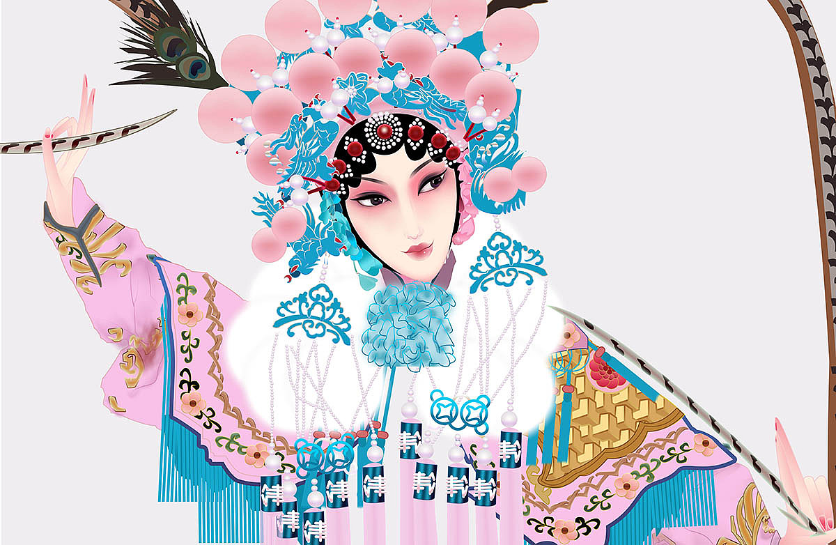 京剧刀马旦武旦矢量京剧人物