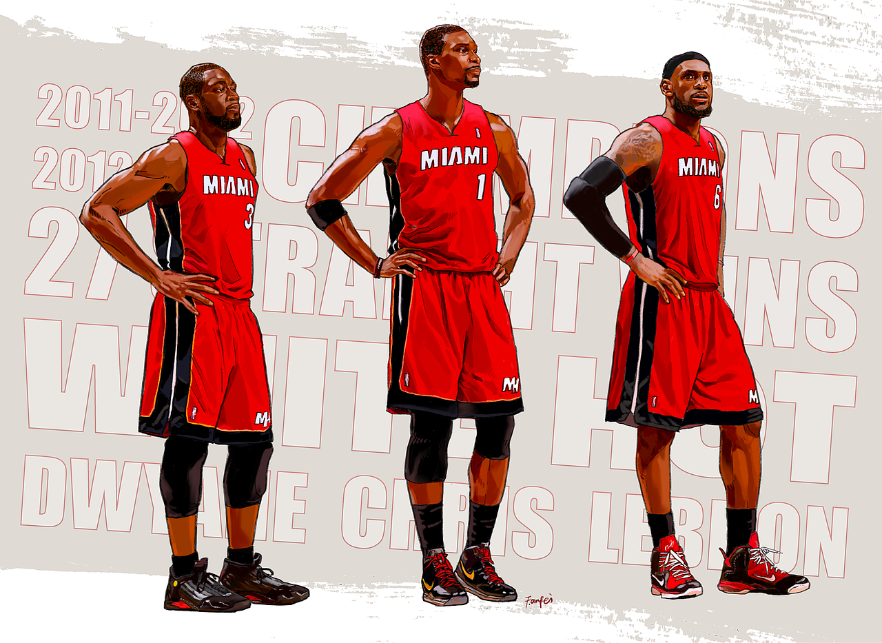 迈阿密热火 三巨头（图ZMjIxODc5Nzg4） - 创作习作 - 站酷设计师InitialZ原创素材 - 站酷ZCOOL