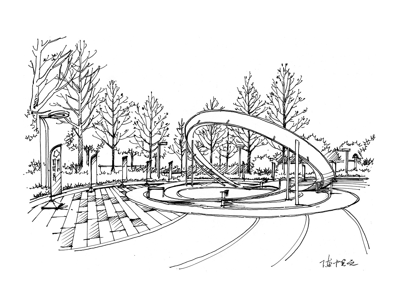 景观手绘作品昆明手绘培训一行手绘教学组