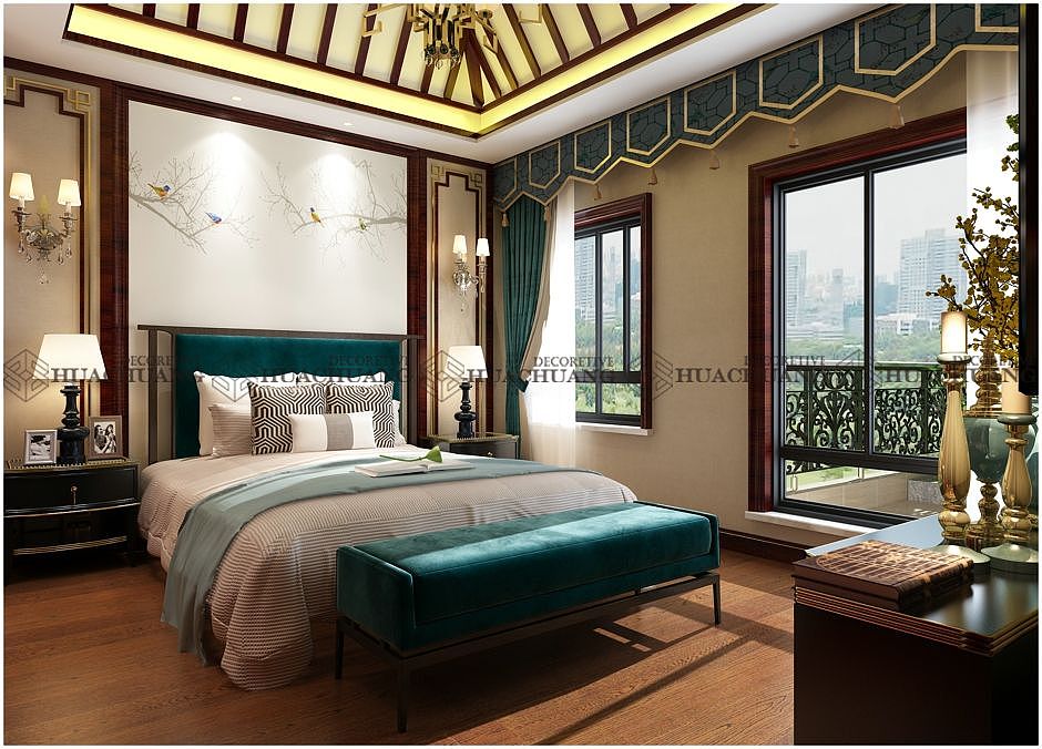 济南银丰悦珑府玫瑰园别墅188平户型设计效果图|新中式