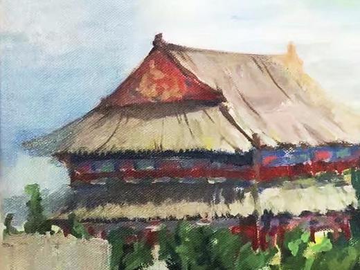 丙烯颜料风景写生