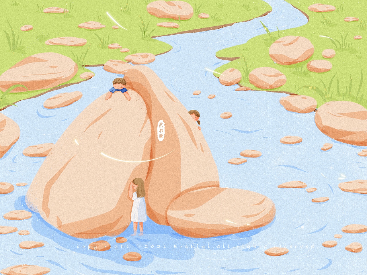 童年的暑假时光 原创插画（图ZMjY3Njc2Njc2） - 绘本 - 站酷设计师贰拾柒_W原创素材 - 站酷ZCOOL