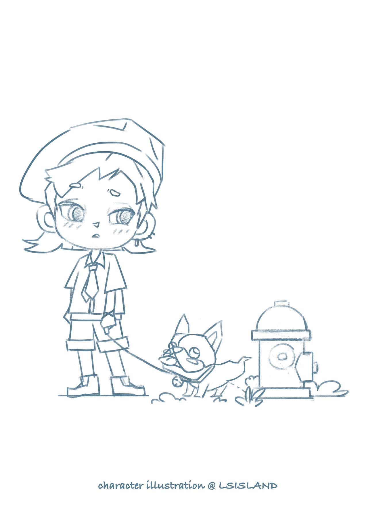 遛狗狗的小女孩（图ZMjcwMTMwNTIw） - 创作习作 - 站酷设计师光盐岛主原创素材 - 站酷ZCOOL