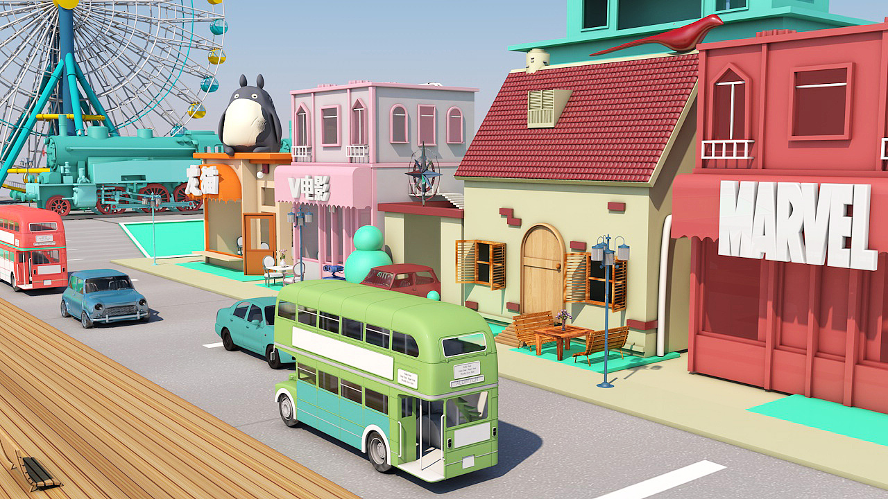 电影小镇|三维|动画/影视|木子如月小叶子 - 原创作品 - 站酷 (zcool)