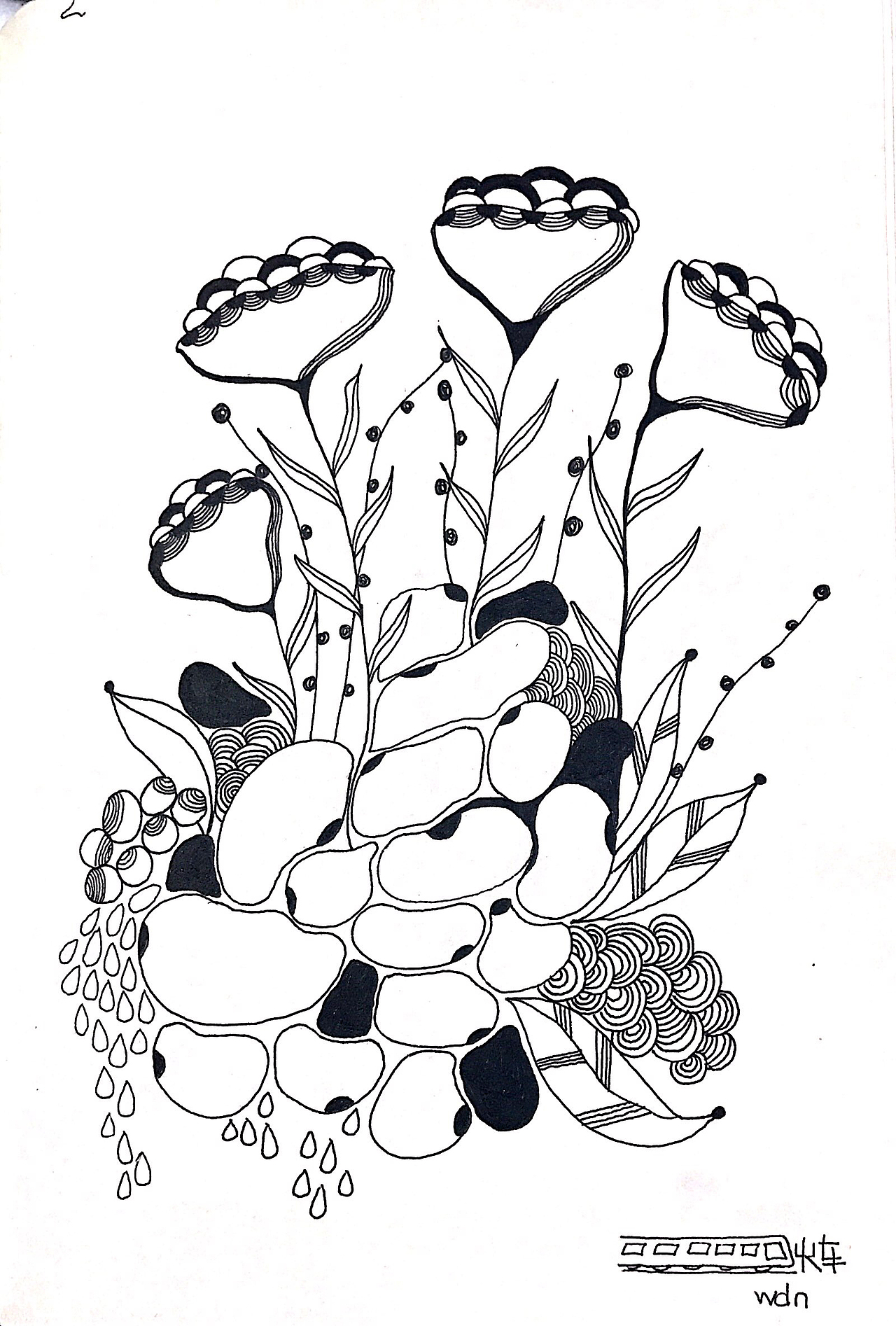 禅绕画线描装饰画手绘插画