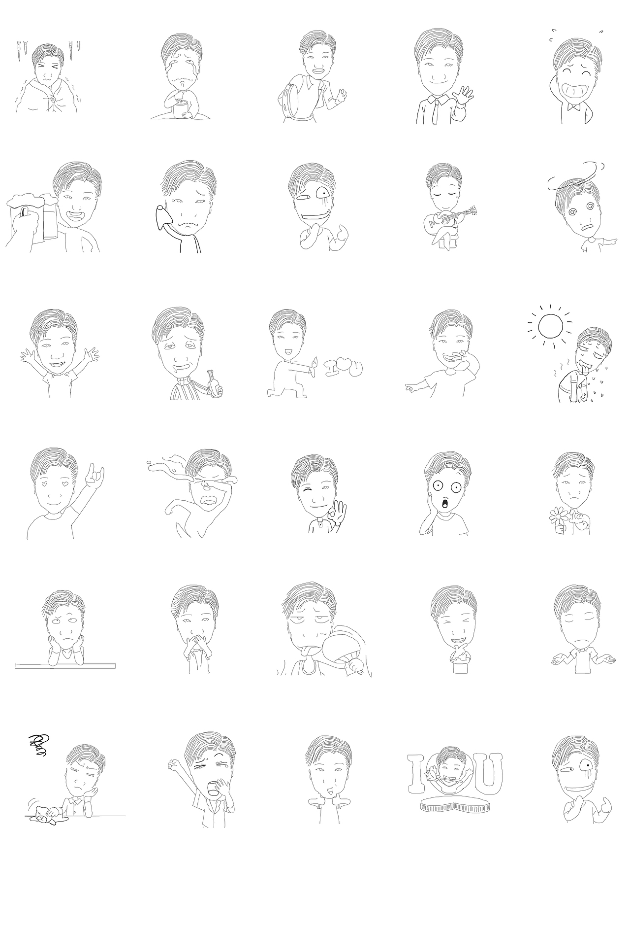 表情包（图ZMTU5MDc2NDMy） - 新锐潮流插画 - 站酷设计师于豆腐原创素材 - 站酷ZCOOL