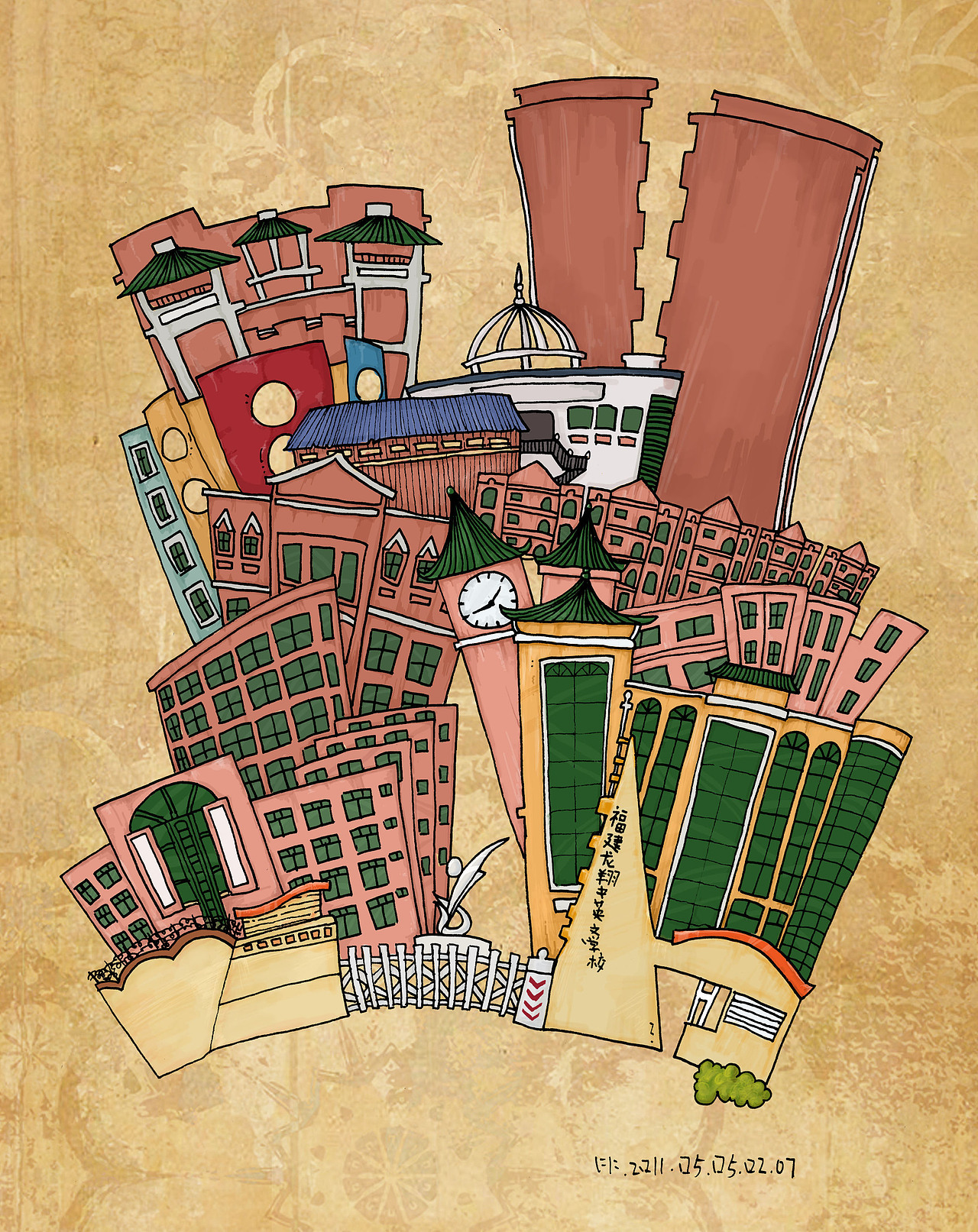 小建筑（图ZMzA0MTEyOA==） - 商业插画 - 站酷设计师jdkk原创素材 - 站酷ZCOOL