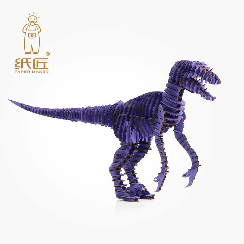 瓦楞纸家居装饰品DIY | 拼插组装迅猛龙拼图动物摆件（图ZMjYwNDU2MjQ4） - 生活用品 - 站酷设计师PAPERMAKER纸匠原创素材 - 站酷ZCOOL