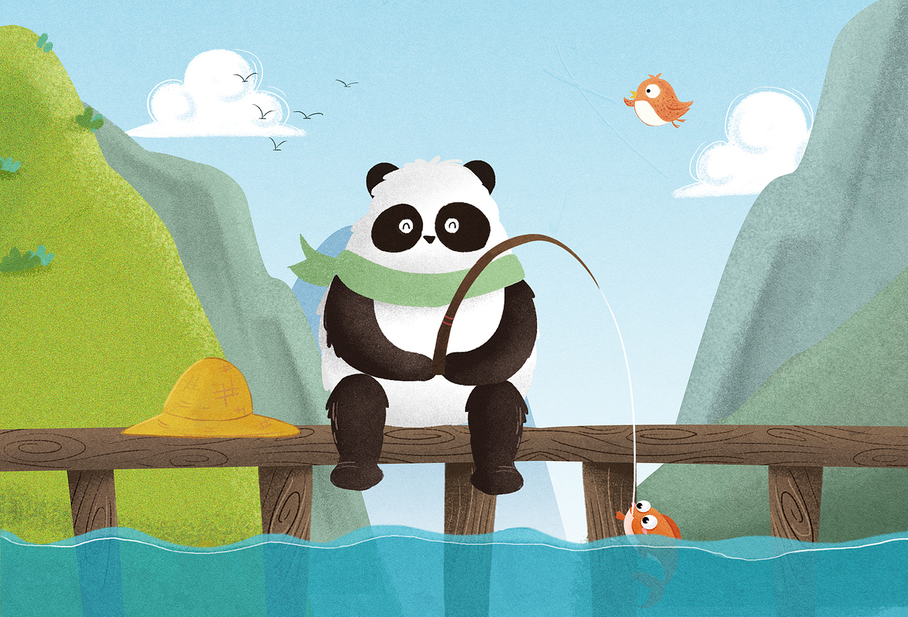 熊猫邮局明信片