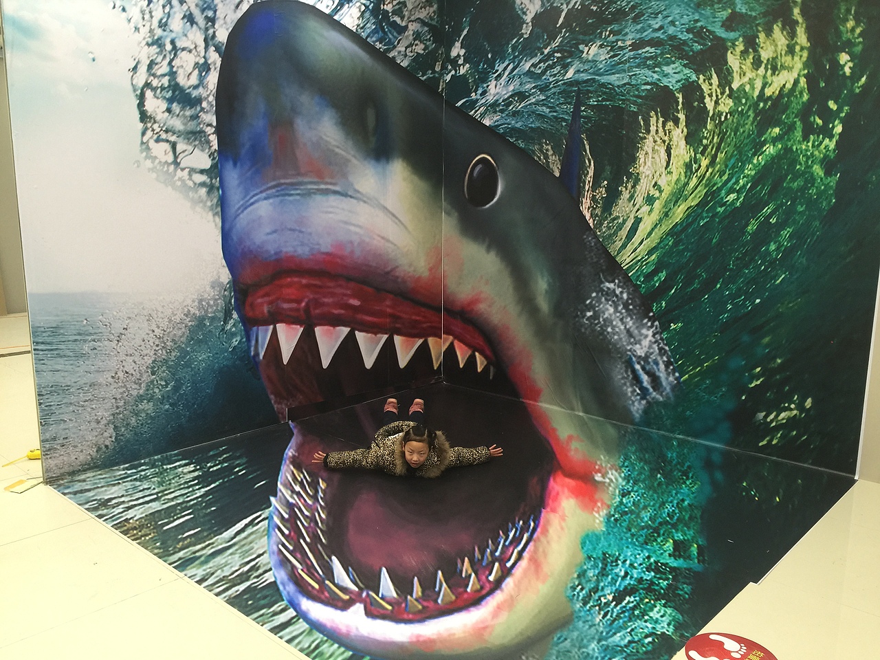 北京3d立体画3d墙地结合之【大鲨鱼】作品展