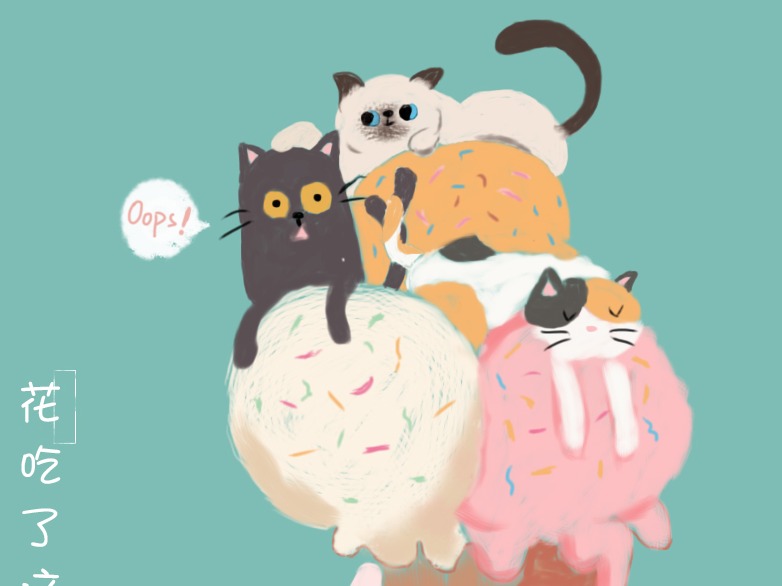 小猫咪可爱插画