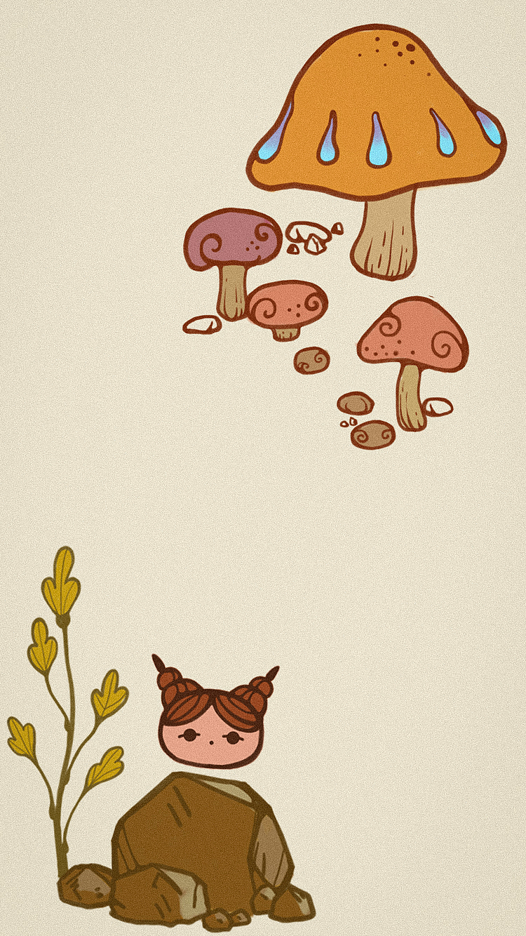 采蘑菇的小姑娘