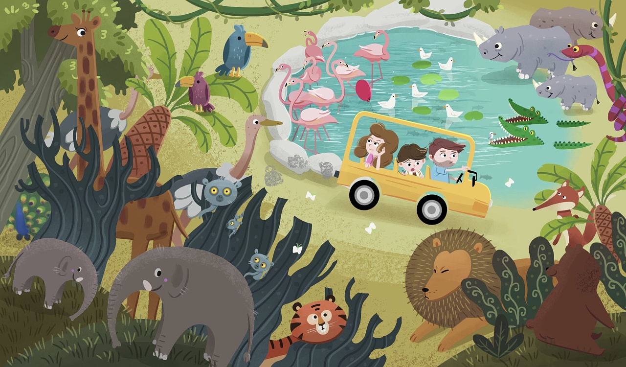 动物园|插画|儿童插画|在下小浪花 - 原创作品 - 站酷 (zcool)