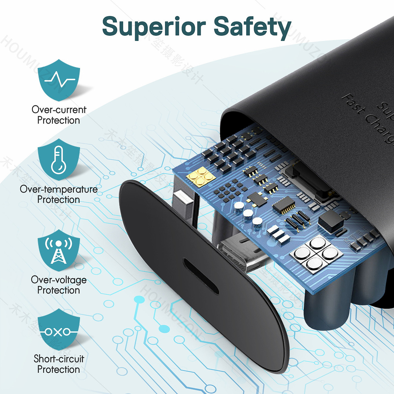 快充充电头 亚马逊主图产品拍摄建模渲染