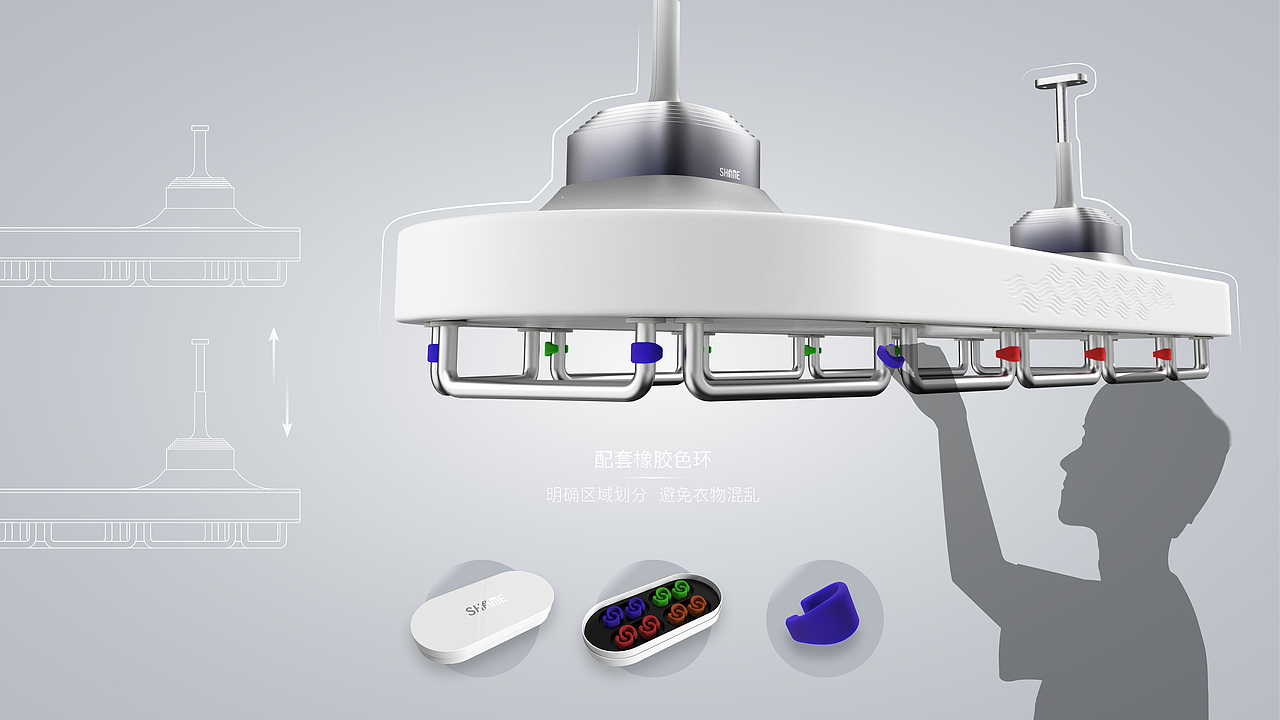 共享阳光——分区旋转式晾衣架