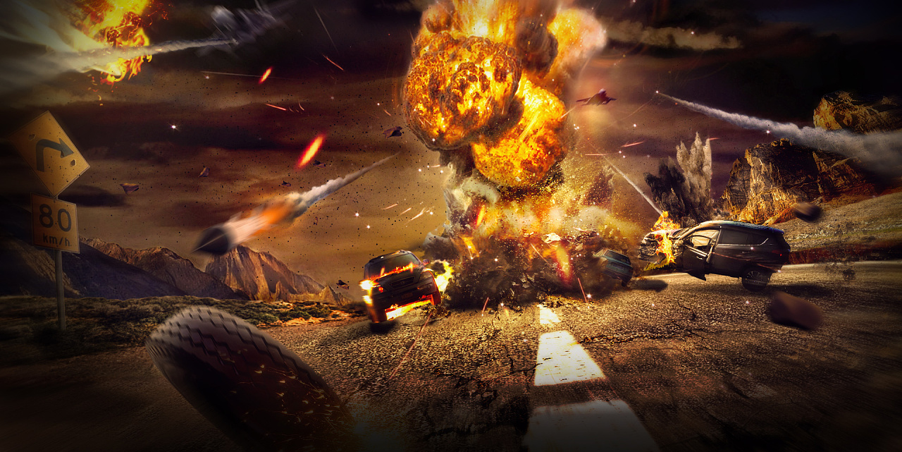 这是成图,一副爆炸感十足的场面.