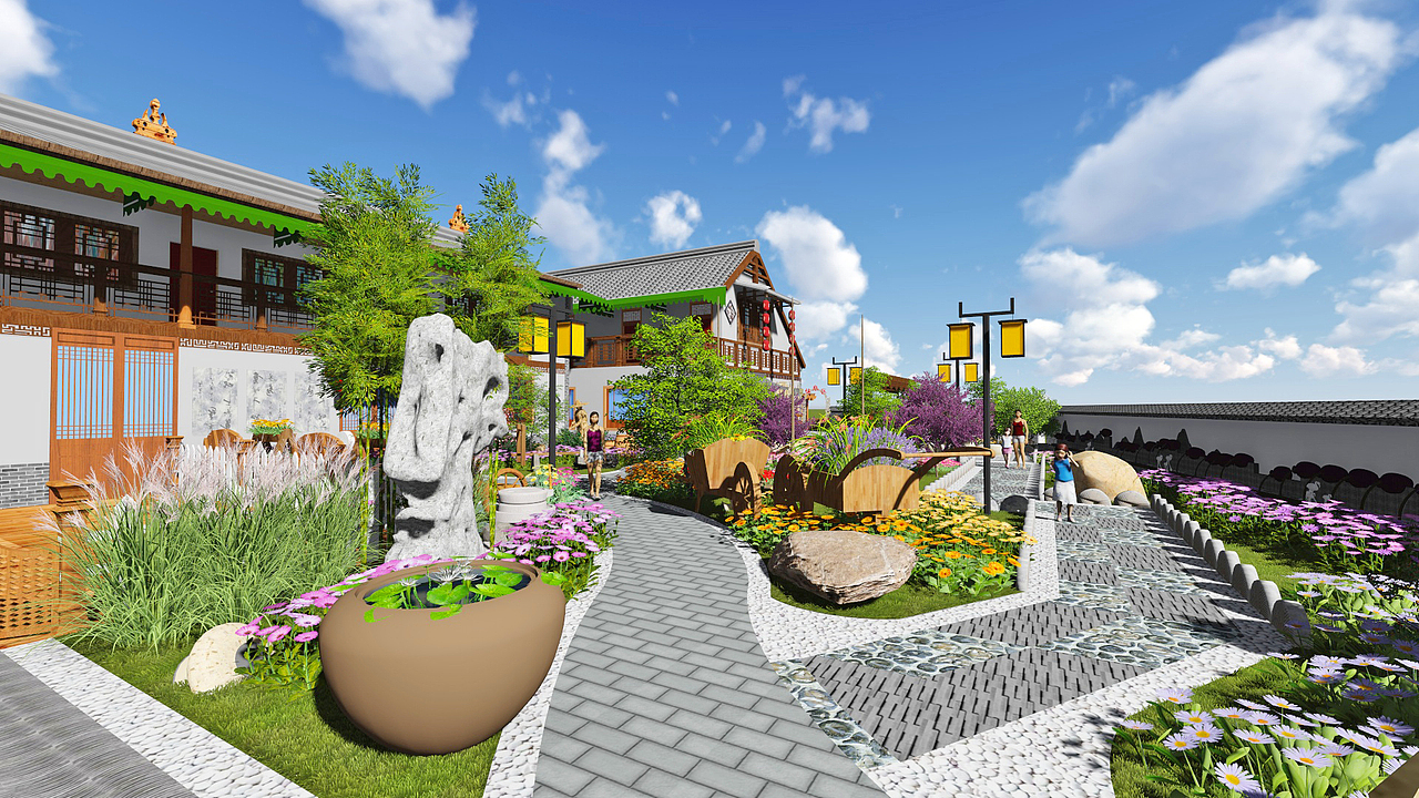 【沐土】杭州轻松田源民宿庭院设计方案三