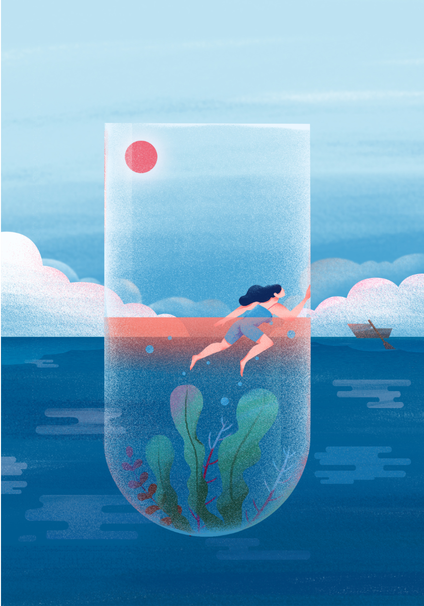 "孤独 "系列插画作品