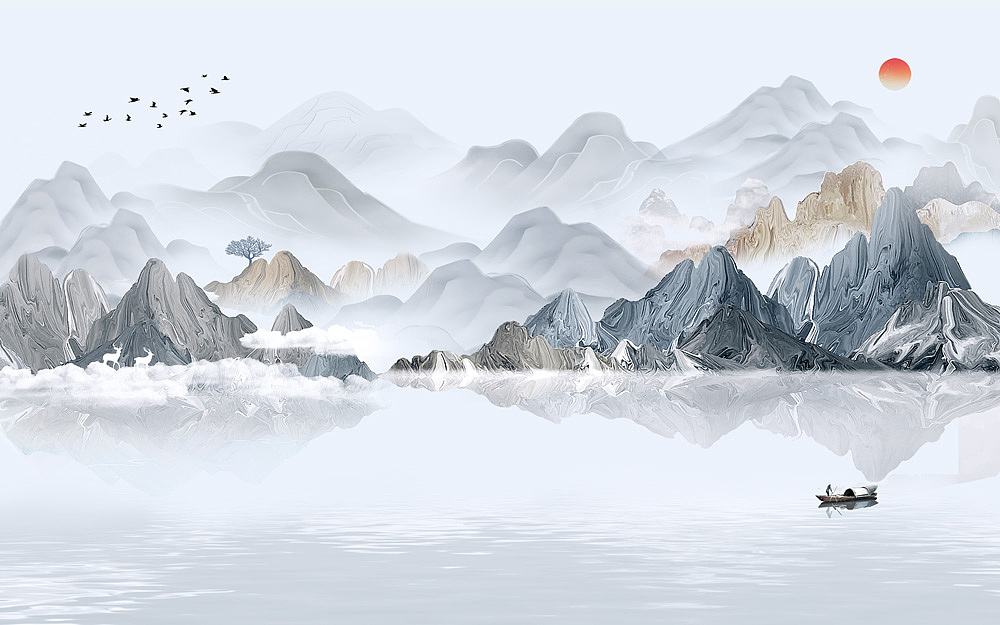 2022新山水（图ZMjc2NTU0OTE2） - 生活用品 - 站酷设计师新中式纱画图库原创素材 - 站酷ZCOOL