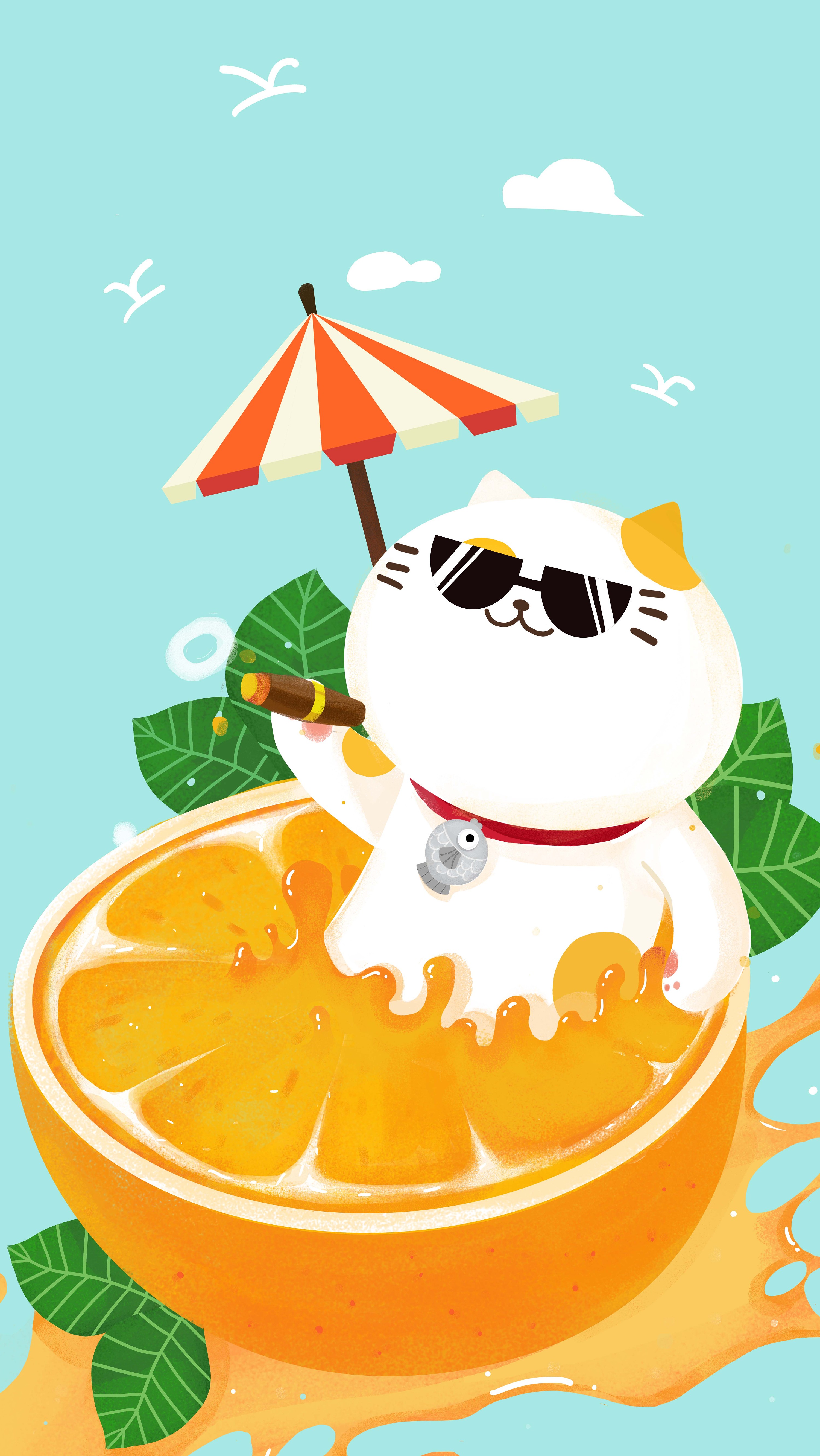 大丽丽画的丑猫多鱼的壁纸