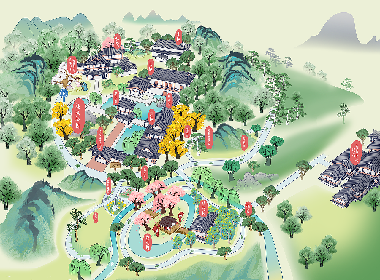 手绘地图-桂林驿园