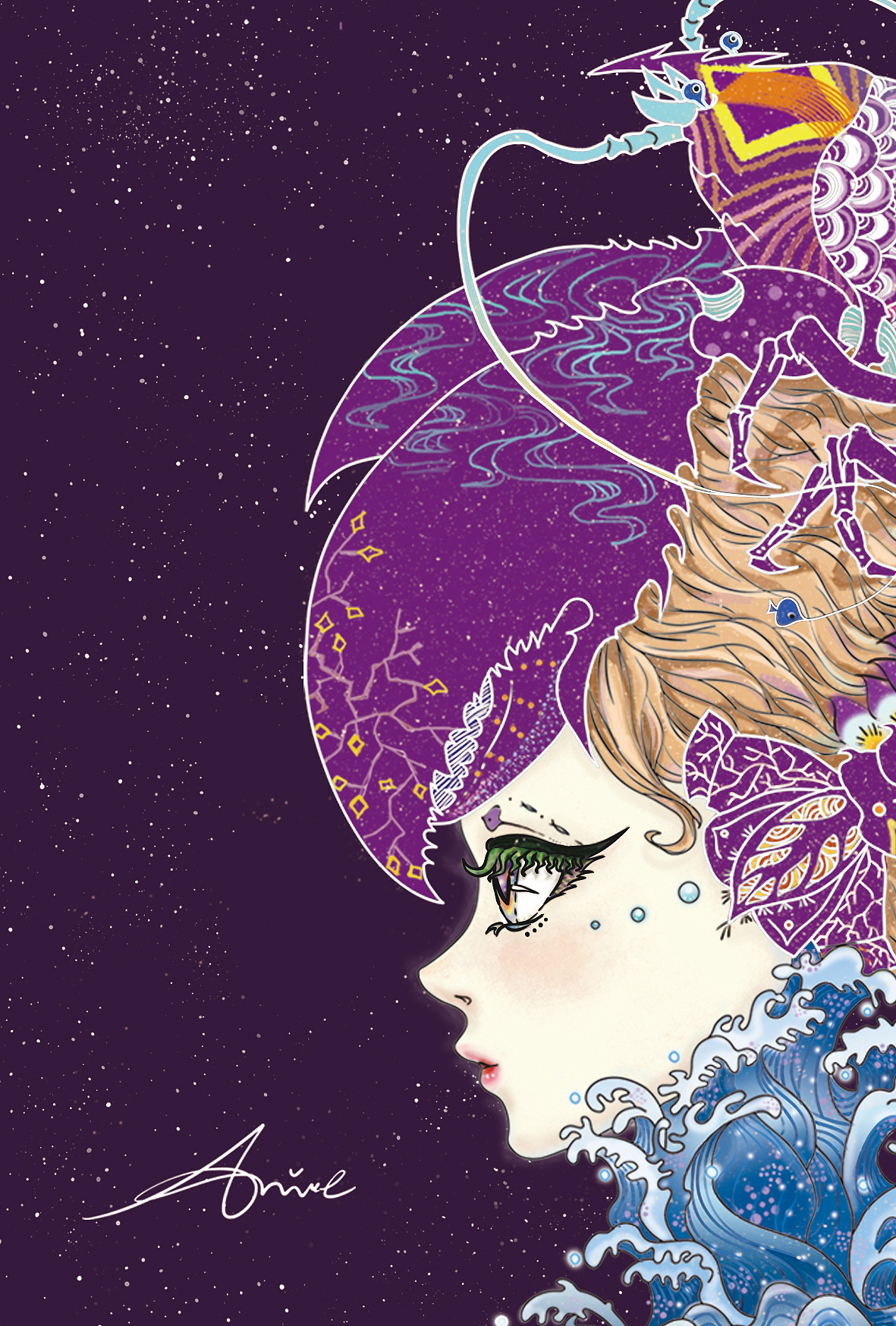 【毕设】海之塚(原创*海洋生物系列插画)之 明信片