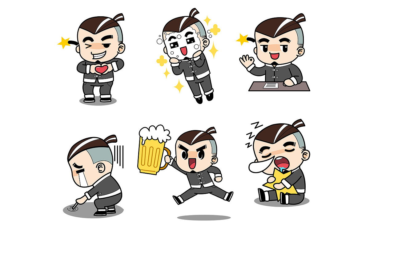 二爷新汉方吉祥物形象设计（图ZNjEwMzE4NjA=） - IP形象 - 站酷设计师Enrico_原创素材 - 站酷ZCOOL