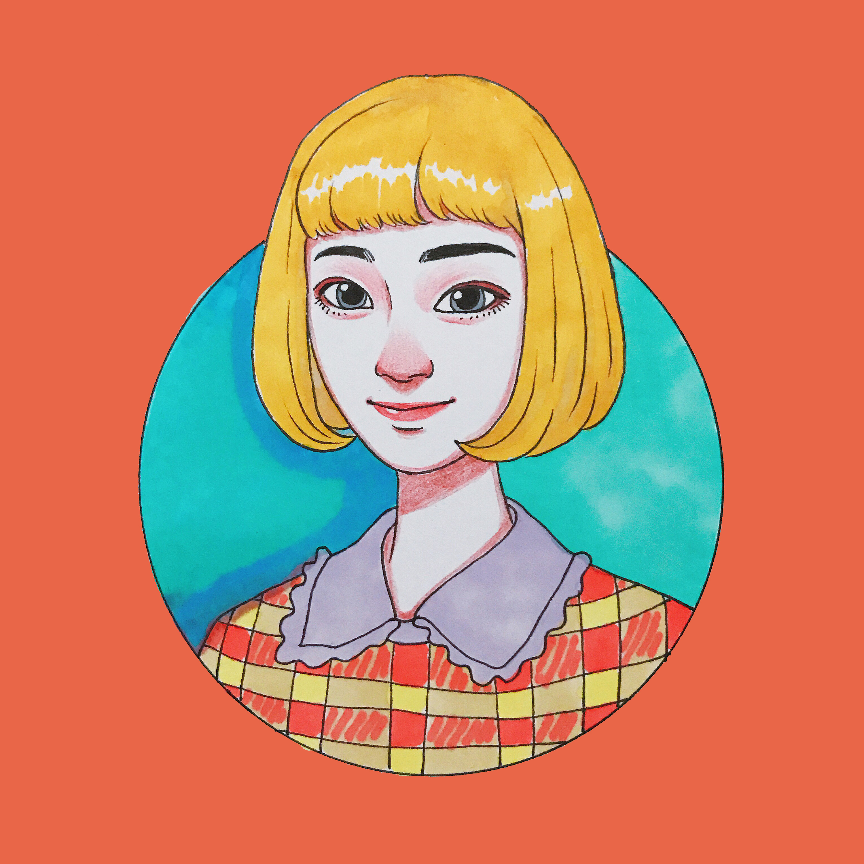 手绘人物头像|插画|艺术插画|qinkywoo - 原创作品 - 站酷 (zcool)